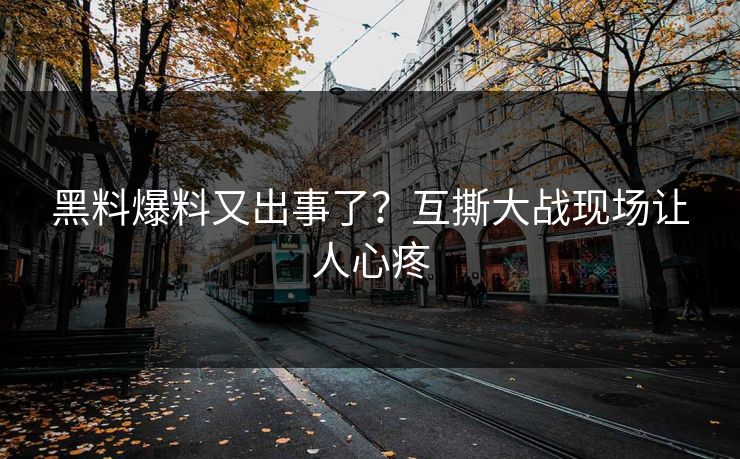 黑料爆料又出事了？互撕大战现场让人心疼